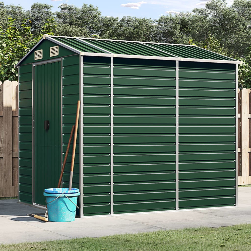 vidaXL Garden Shed Green 191 x 215 x 198 cm Galvanized Steel