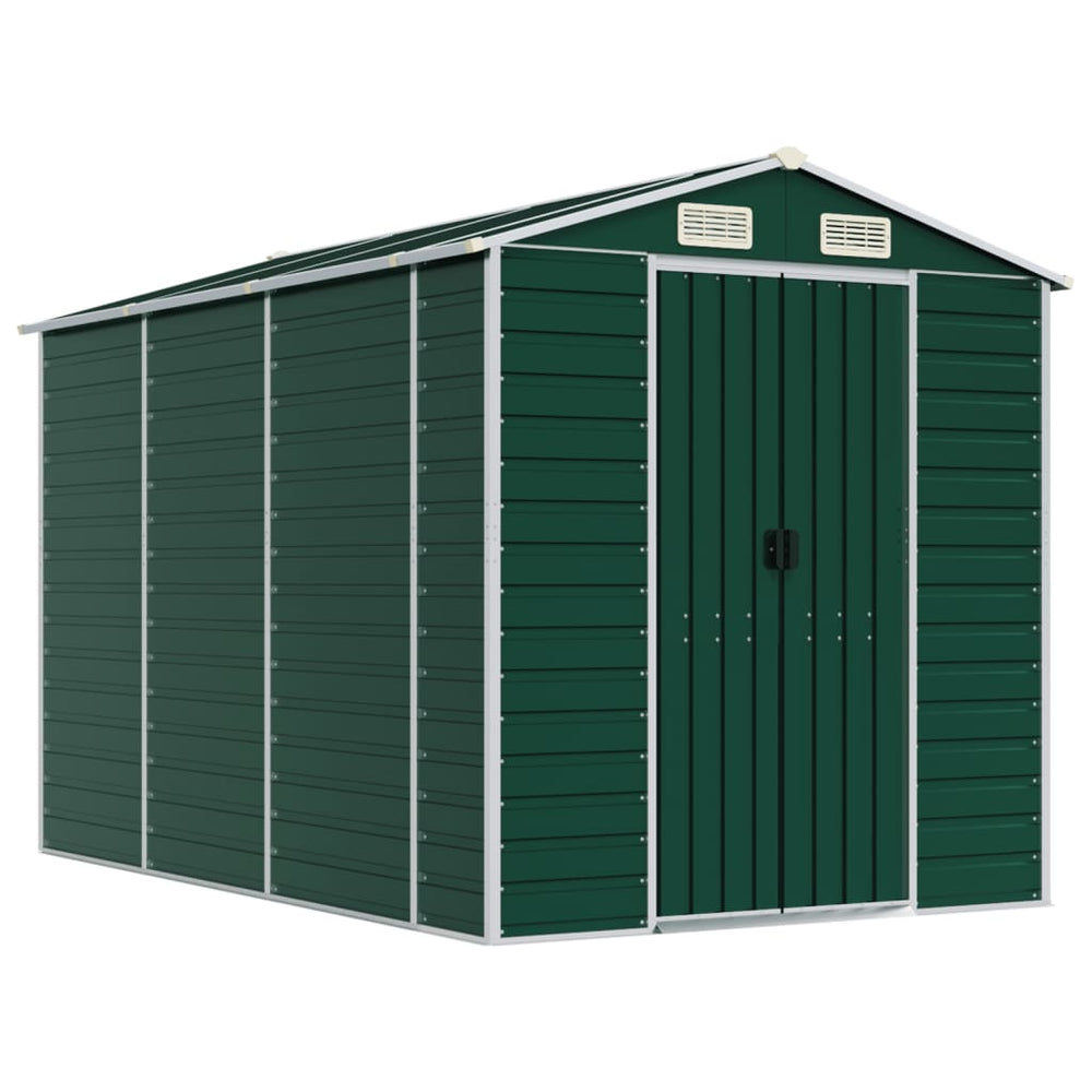 vidaXL Garden Shed Green 191 x 300 x 198 cm Galvanized Steel