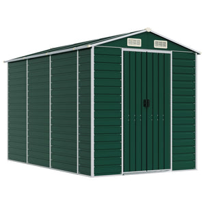 vidaXL Garden Shed Green 191 x 300 x 198 cm Galvanized Steel