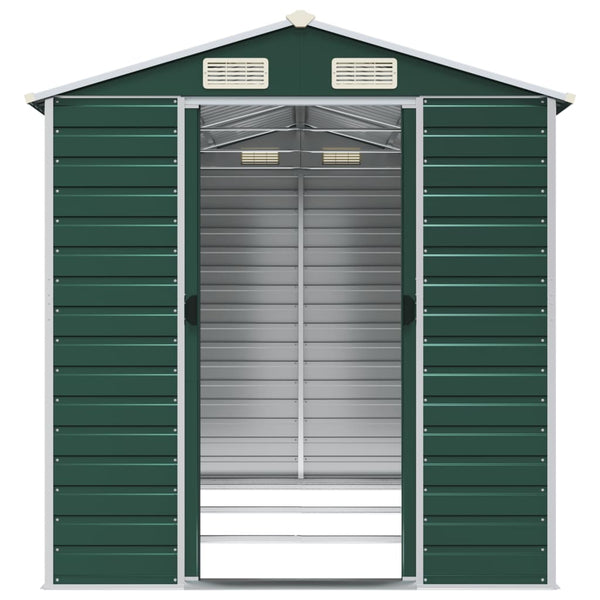 vidaXL Garden Shed Green 191 x 300 x 198 cm Galvanized Steel