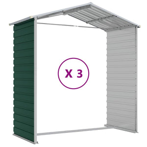 vidaXL Garden Shed Green 191 x 300 x 198 cm Galvanized Steel