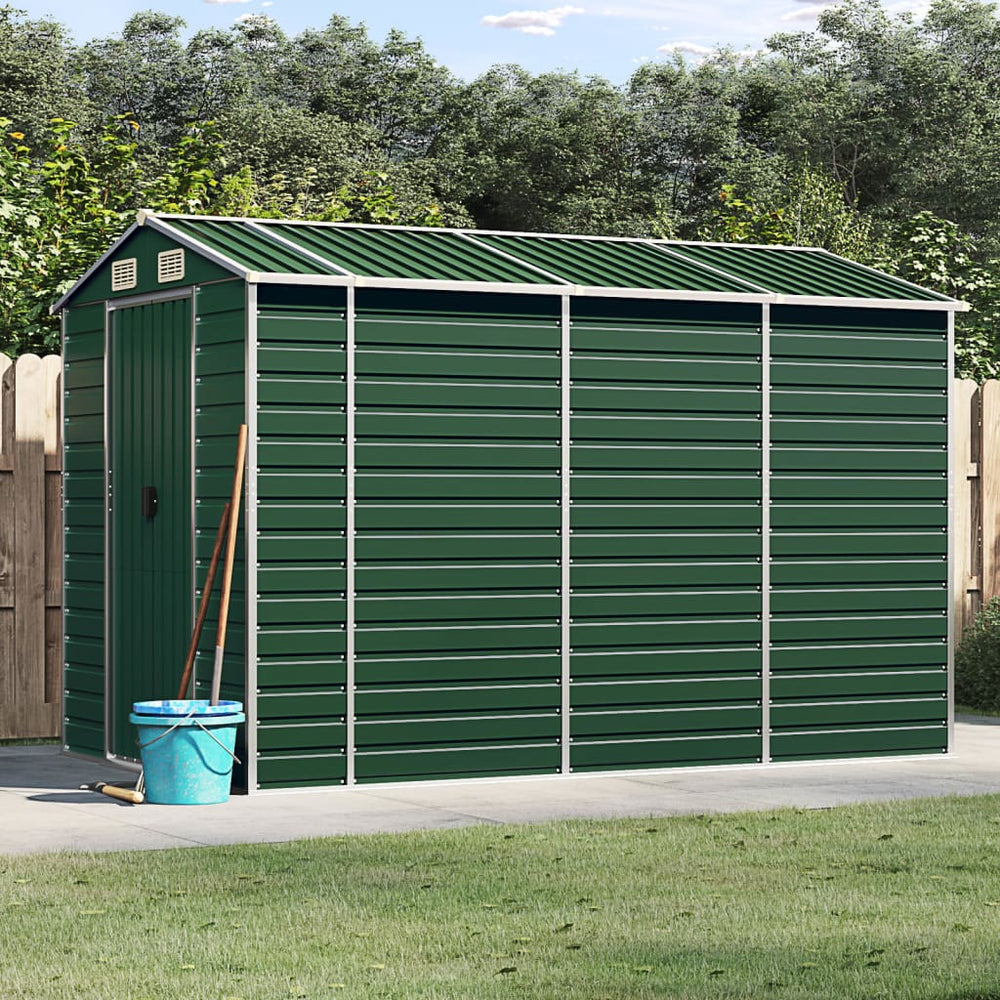 vidaXL Garden Shed Green 191 x 300 x 198 cm Galvanized Steel