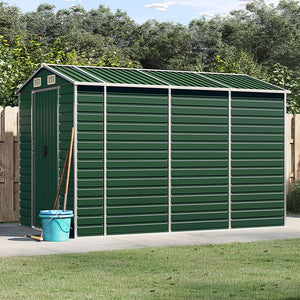 vidaXL Garden Shed Green 191 x 300 x 198 cm Galvanized Steel