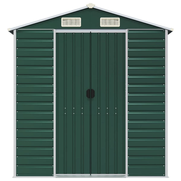 vidaXL Garden Shed Green 191x470x198 cm Galvanised Steel
