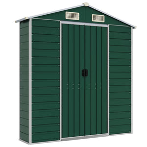 vidaXL Garden Shed Green 191x470x198 cm Galvanised Steel
