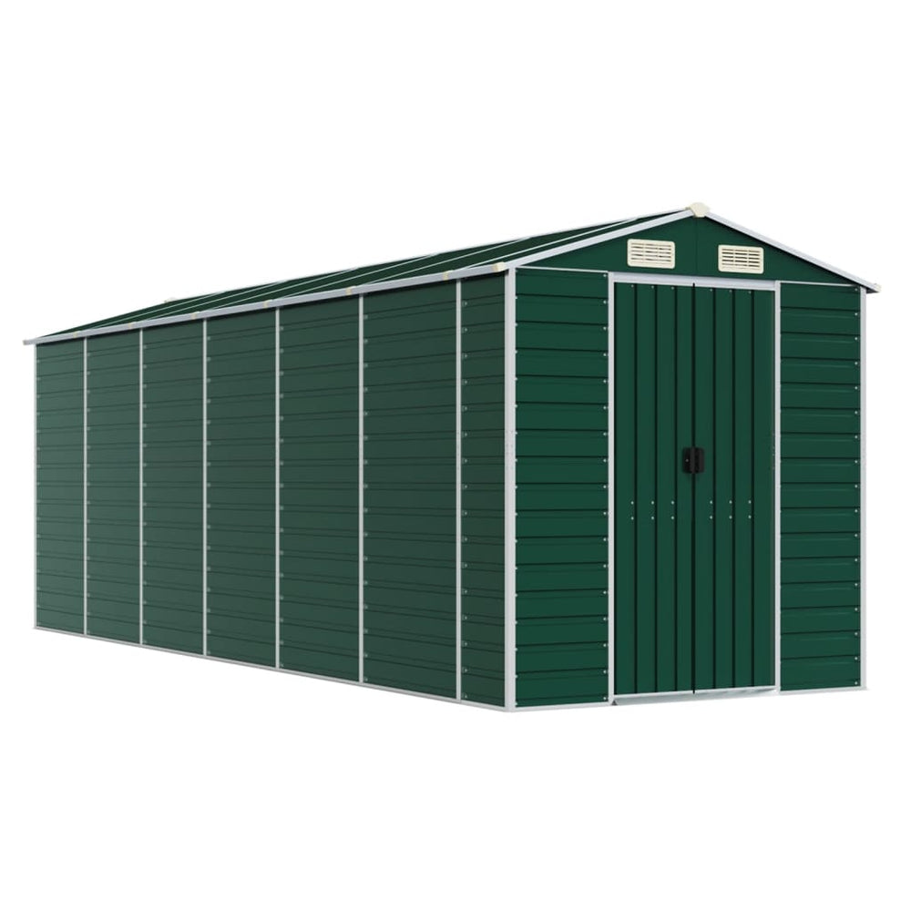 vidaXL Garden Shed Green 191x555x198 cm Galvanized Steel