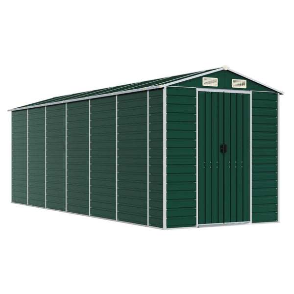 vidaXL Garden Shed Green 191x555x198 cm Galvanized Steel
