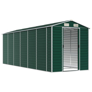 vidaXL Garden Shed Green 191x555x198 cm Galvanized Steel