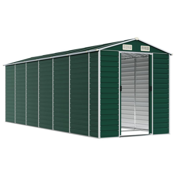 vidaXL Garden Shed Green 191x555x198 cm Galvanized Steel