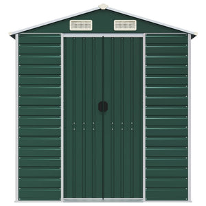 vidaXL Garden Shed Green 191x555x198 cm Galvanized Steel