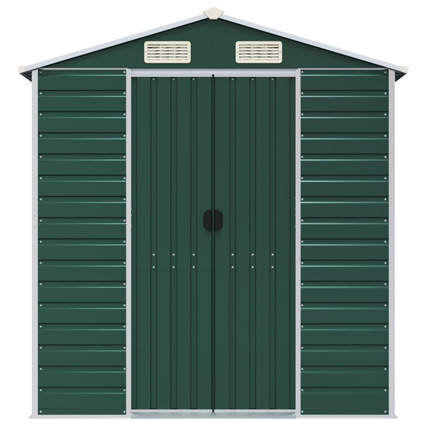 vidaXL Garden Shed Green 191x555x198 cm Galvanized Steel
