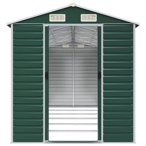 vidaXL Garden Shed Green 191x555x198 cm Galvanized Steel