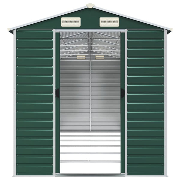 vidaXL Garden Shed Green 191x555x198 cm Galvanized Steel