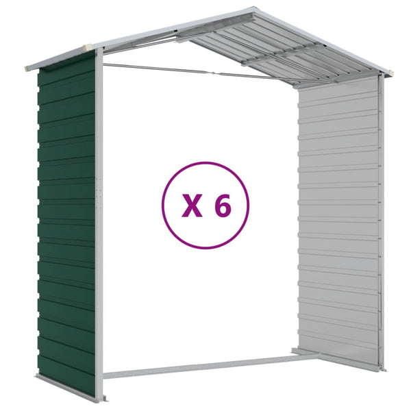vidaXL Garden Shed Green 191x555x198 cm Galvanized Steel