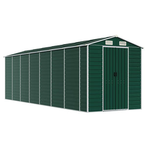 vidaXL Garden Shed Green 191x640x198 cm Galvanized Steel