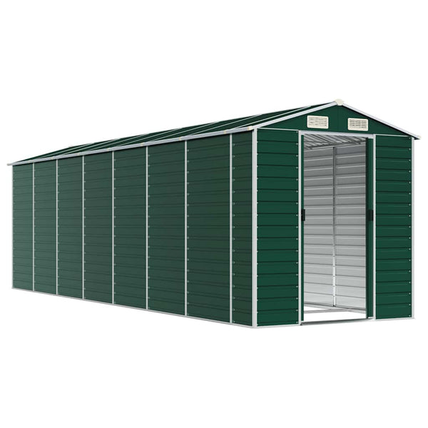 vidaXL Garden Shed Green 191x640x198 cm Galvanized Steel