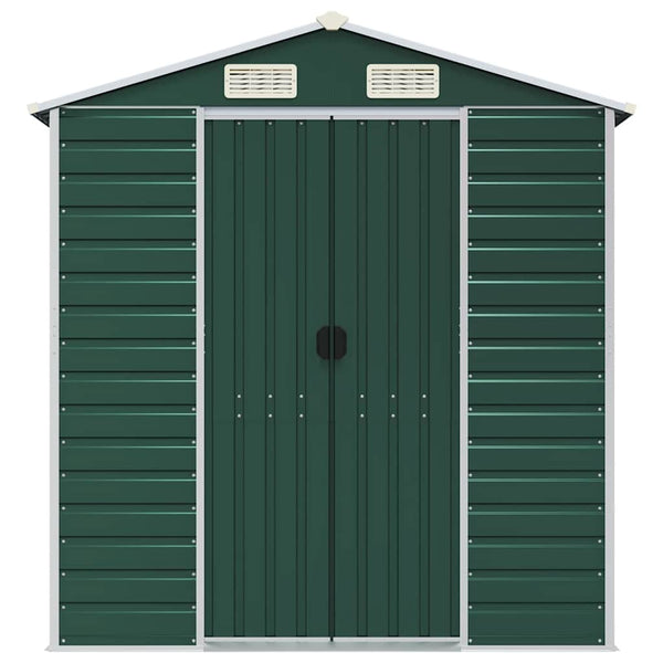 vidaXL Garden Shed Green 191x640x198 cm Galvanized Steel