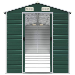 vidaXL Garden Shed Green 191x640x198 cm Galvanized Steel