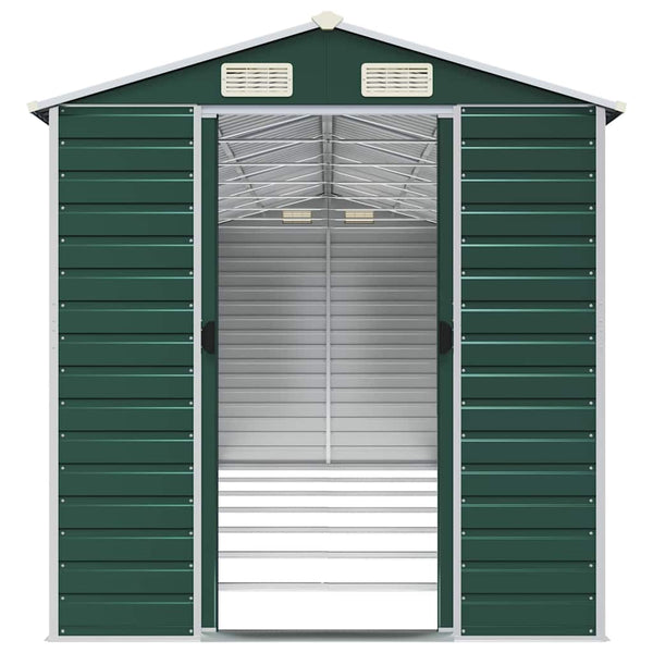 vidaXL Garden Shed Green 191x640x198 cm Galvanized Steel