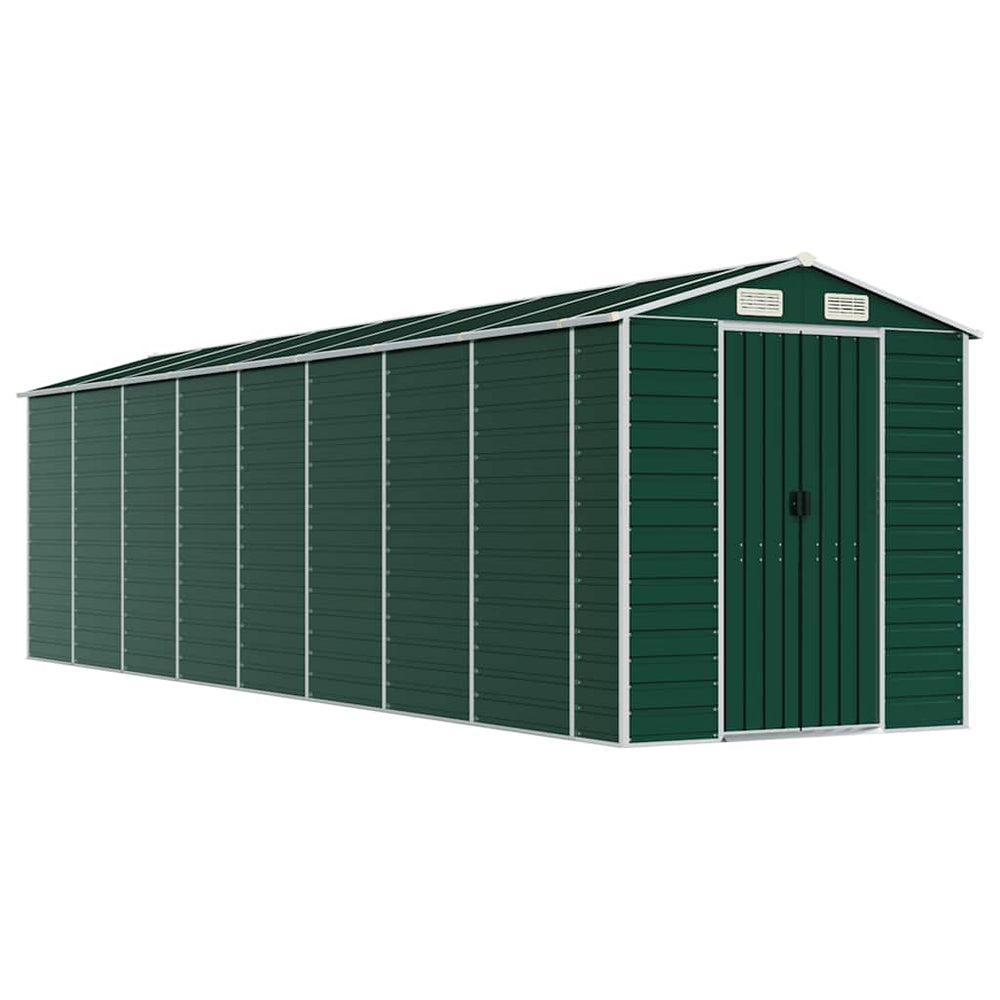 vidaXL Garden Shed Green 191x725x198 cm Galvanized Steel