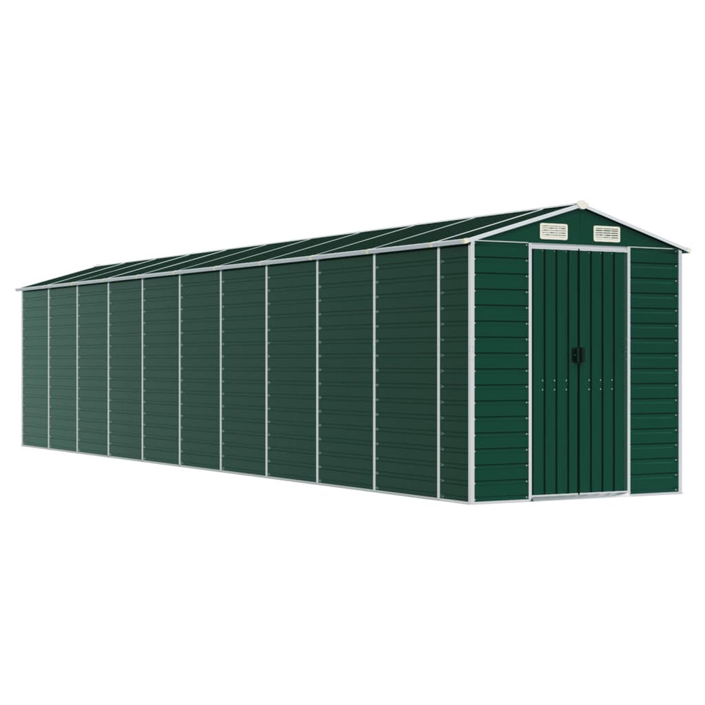 vidaXL Garden Shed Green 191x895x198 cm Galvanized Steel