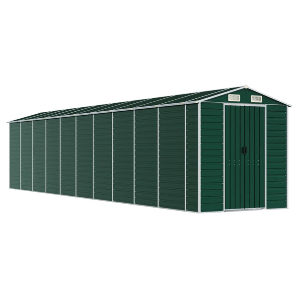 vidaXL Garden Shed Green 191x895x198 cm Galvanized Steel