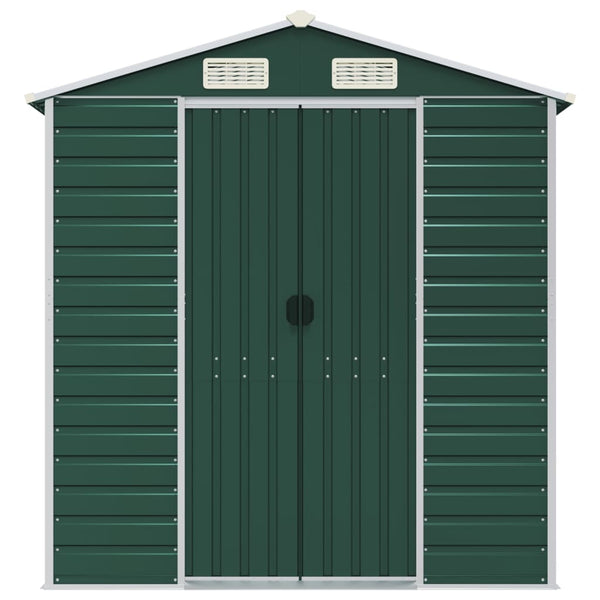 vidaXL Garden Shed Green 191x895x198 cm Galvanized Steel