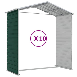 vidaXL Garden Shed Green 191x895x198 cm Galvanized Steel