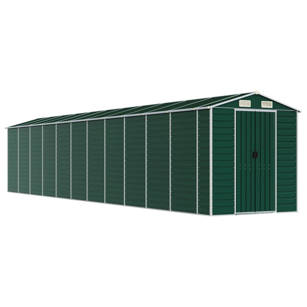 vidaXL Garden Shed Green 191x980x198 cm Galvanized Steel
