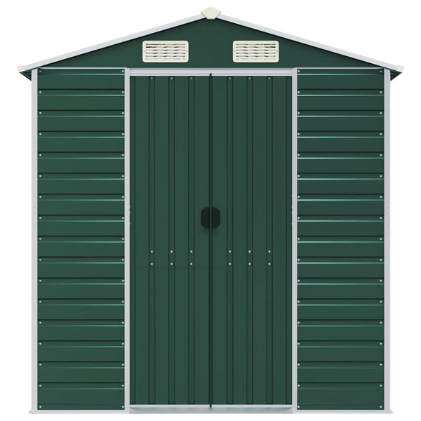 vidaXL Garden Shed Green 191x980x198 cm Galvanized Steel