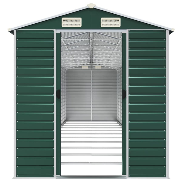 vidaXL Garden Shed Green 191x980x198 cm Galvanized Steel