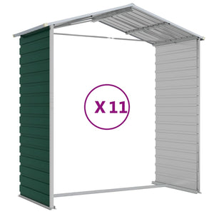 vidaXL Garden Shed Green 191x980x198 cm Galvanized Steel