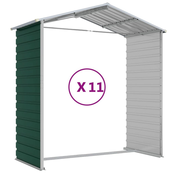 vidaXL Garden Shed Green 191x980x198 cm Galvanized Steel