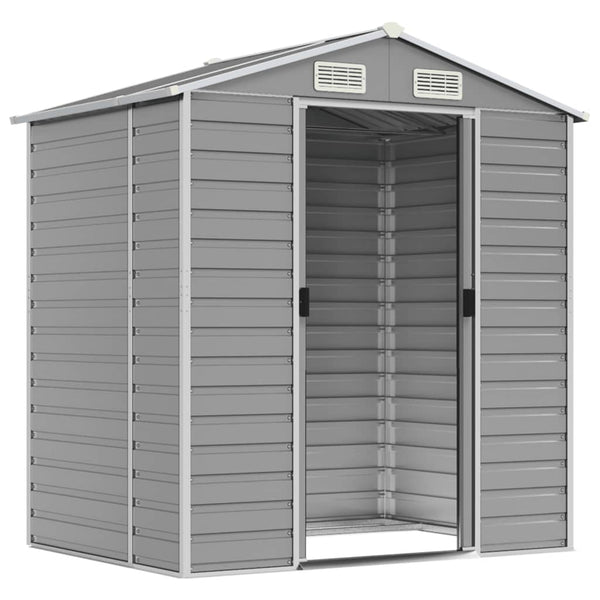 vidaXL Tool Shed Light Gray 191x130x198 cm Galvanized Steel