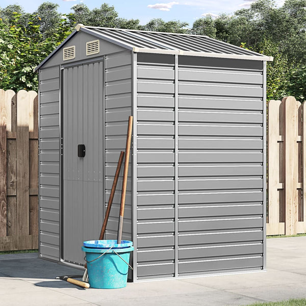 vidaXL Tool Shed Light Gray 191x130x198 cm Galvanized Steel