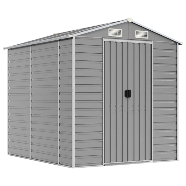 vidaXL Garden Shed Light Gray 191 x 215 x 198 cm Galvanized Steel