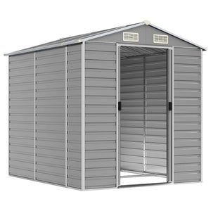 vidaXL Garden Shed Light Gray 191 x 215 x 198 cm Galvanized Steel