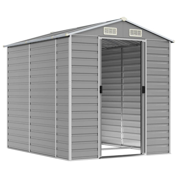 vidaXL Garden Shed Light Gray 191 x 215 x 198 cm Galvanized Steel