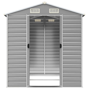 vidaXL Garden Shed Light Gray 191 x 215 x 198 cm Galvanized Steel