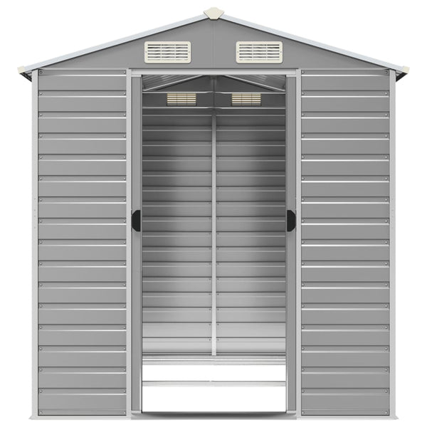 vidaXL Garden Shed Light Gray 191 x 215 x 198 cm Galvanized Steel