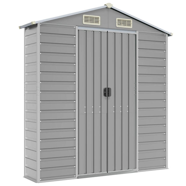vidaXL Garden Shed Light Gray 191 x 215 x 198 cm Galvanized Steel