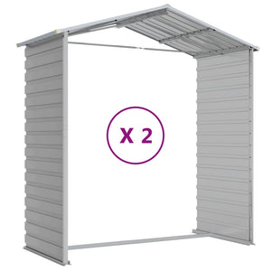 vidaXL Garden Shed Light Gray 191 x 215 x 198 cm Galvanized Steel