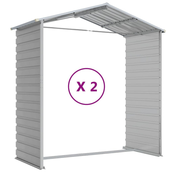 vidaXL Garden Shed Light Gray 191 x 215 x 198 cm Galvanized Steel