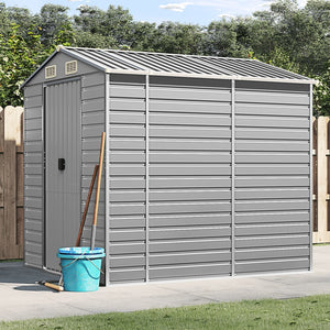 vidaXL Garden Shed Light Gray 191 x 215 x 198 cm Galvanized Steel