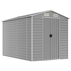 vidaXL Garden Shed Light Gray 191 x 300 x 198 cm Galvanized Steel