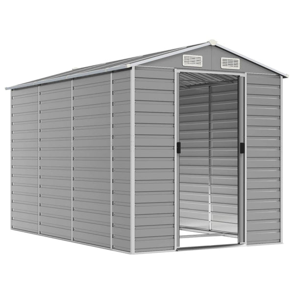 vidaXL Garden Shed Light Gray 191 x 300 x 198 cm Galvanized Steel