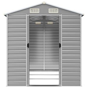 vidaXL Garden Shed Light Gray 191 x 300 x 198 cm Galvanized Steel