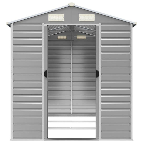 vidaXL Garden Shed Light Gray 191 x 300 x 198 cm Galvanized Steel