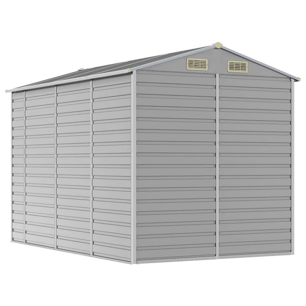 vidaXL Garden Shed Light Gray 191 x 300 x 198 cm Galvanized Steel
