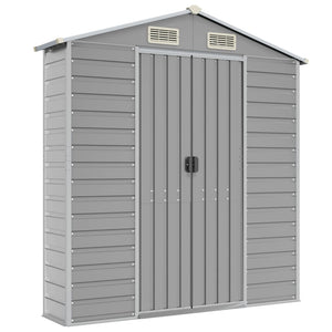 vidaXL Garden Shed Light Gray 191 x 300 x 198 cm Galvanized Steel